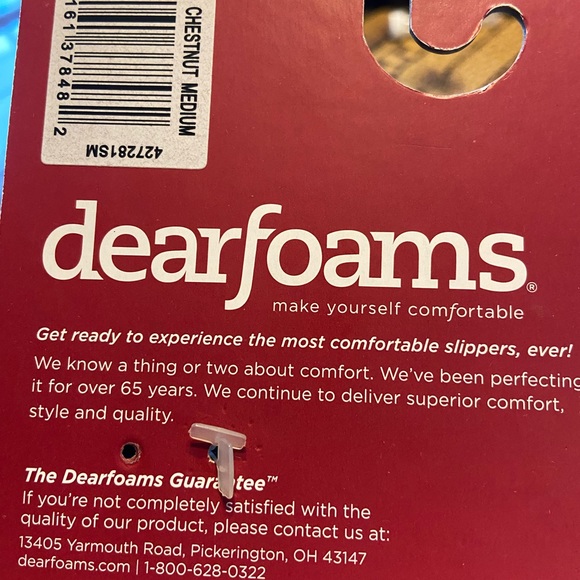 Dearfoams slip on furry chestnut medium slippers size 7-8 - Picture 4 of 12